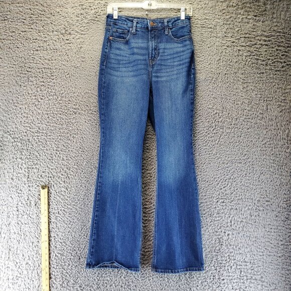 Old Navy Jeans Womens Size 4 Blue Flare Stretch High Rise Comfortable Denim - Picture 1 of 12